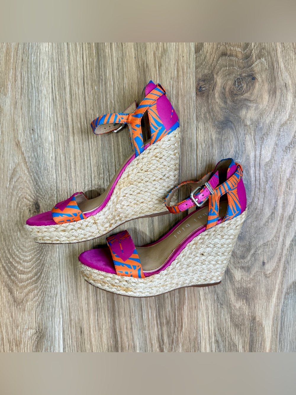 Gianni Bini Tropical Print Espadrille Wedge Sandals Size 7M - Picture 5 of 9